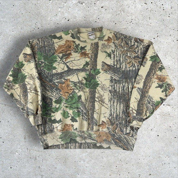 Vintage Jerzees Camo Sweatshirt Men's Sz 2XL Realtree Y2K Crewneck Hunting | Poshmark