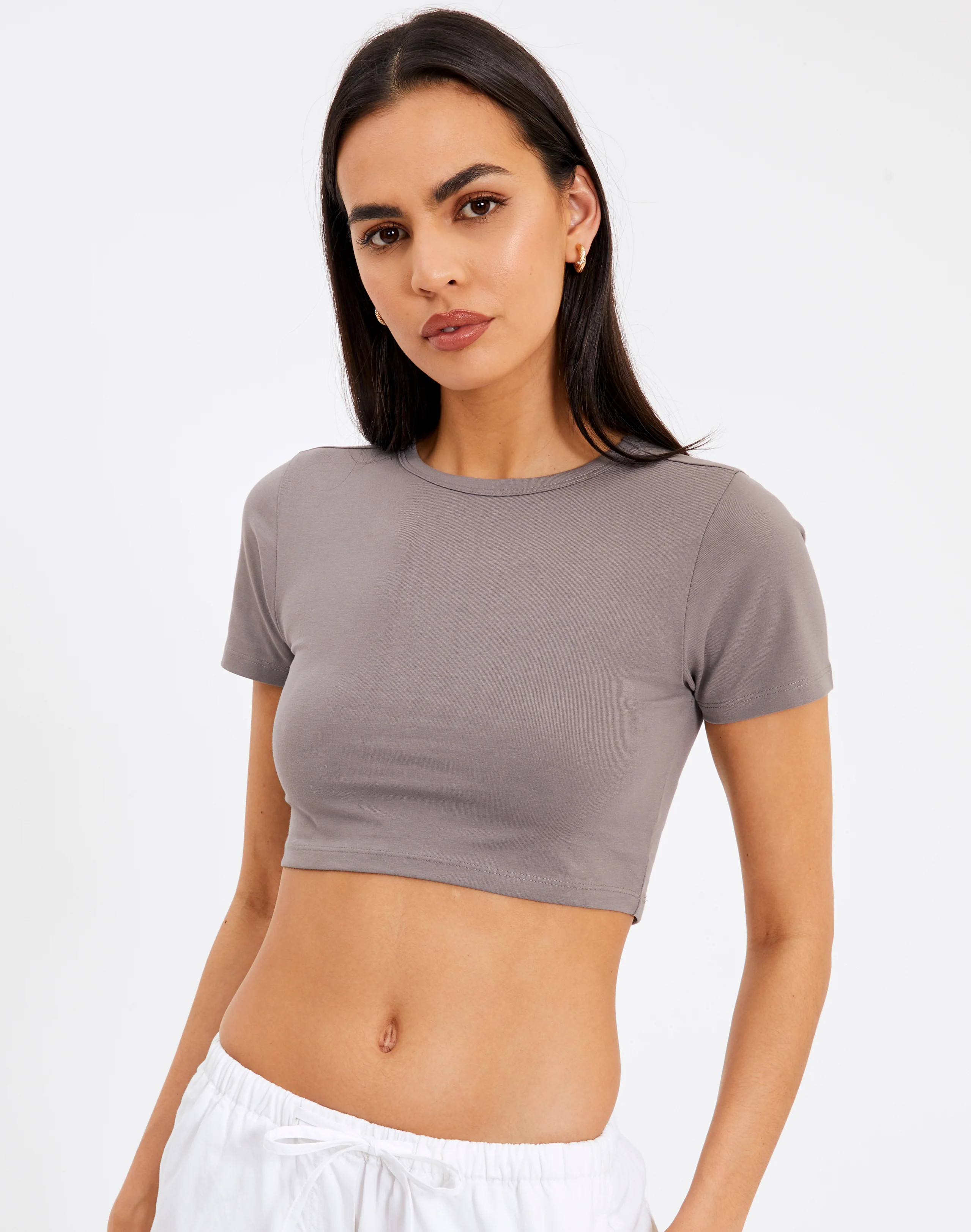 Organic Baby Crop Tee in Grey | Glassons | Glassons (AU & NZ)