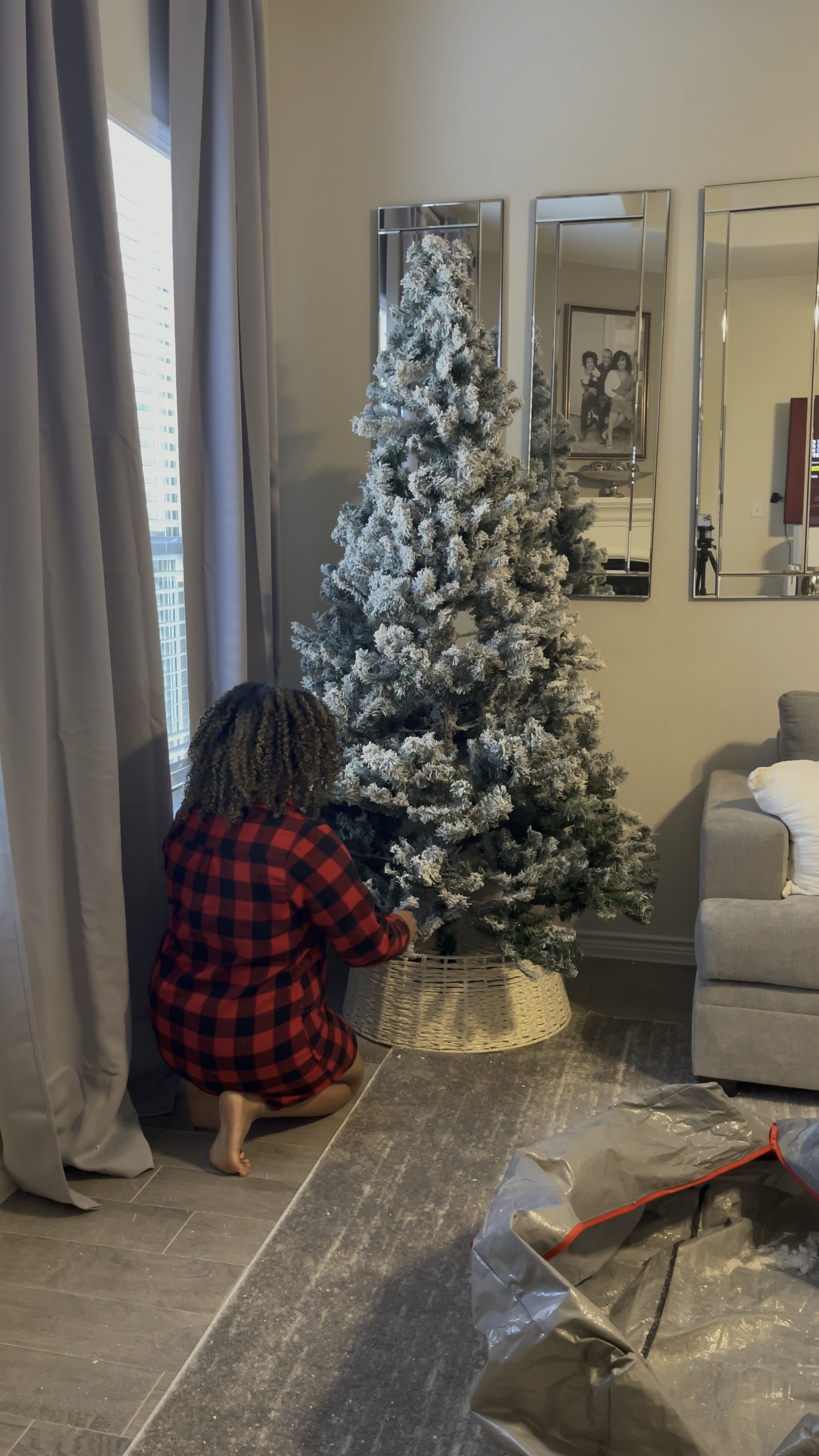 Our Christmas Tree is up!  I used our ornaments from last year, but gonna make some stops this weekend to add more. I’m thinking about flowers and adding gold!  🎄 

#LTKhome #LTKHoliday