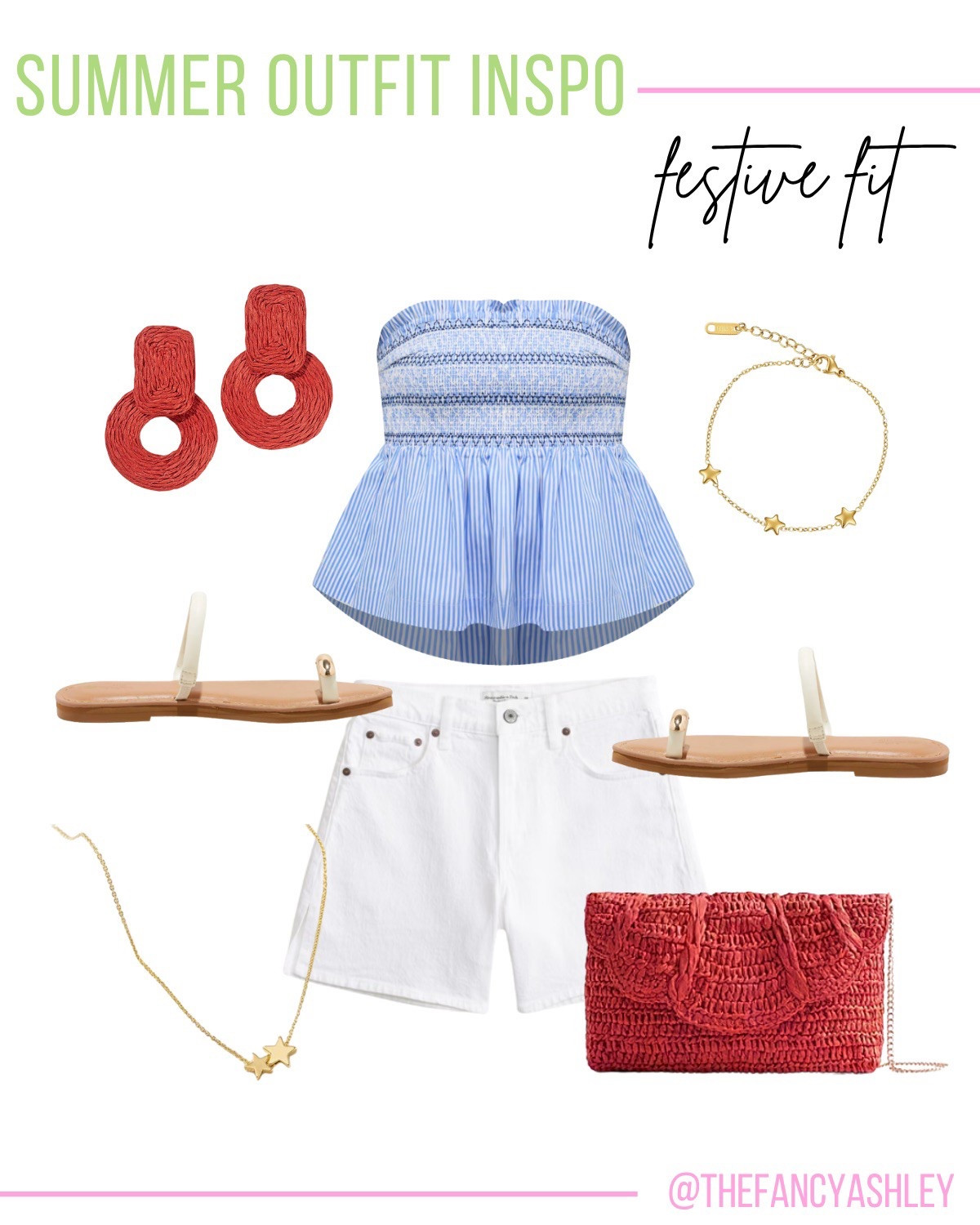 Cutest 4th of July outfit alert! LOVE this darling smocked blue top paired with white shorts, my go-to Target sandals, and festive star jewelry from Amazon. Red, white, blue—and summer perfection all in one fab look.

#LTKParties #LTKStyleTip #LTKSeasonal