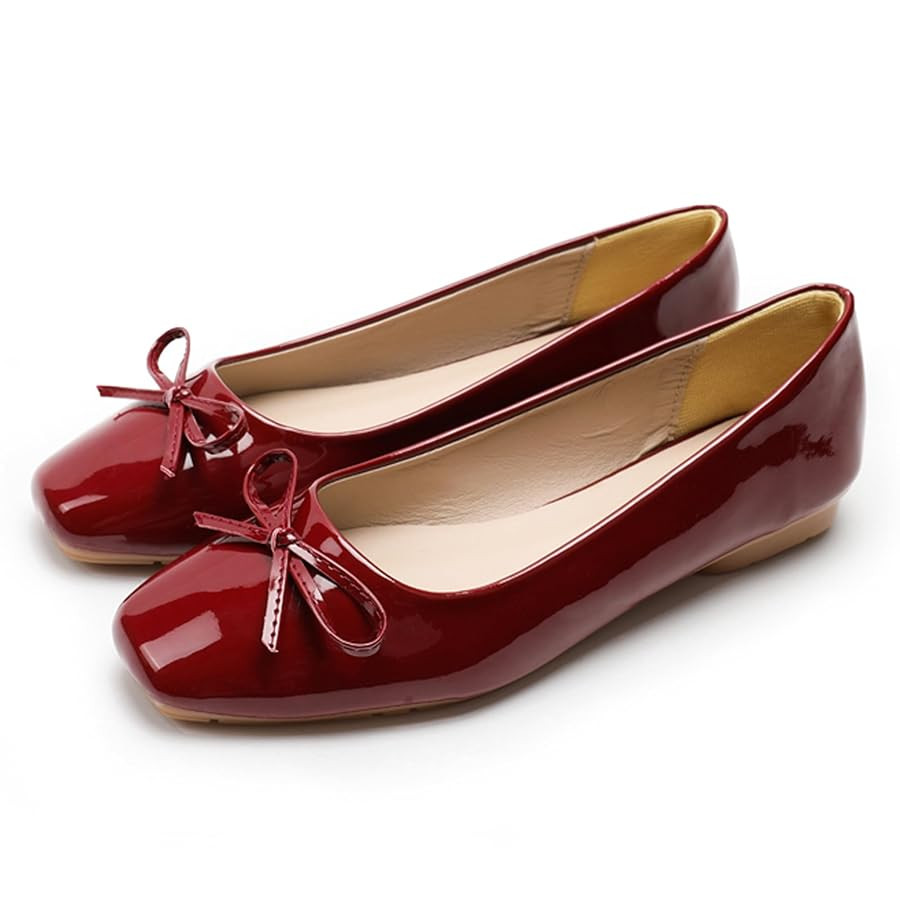 Dear Time Women's Casual Foldable Ballet Flats Square Toe Ballerina Flats Shoes Comfortable | Amazon (US)