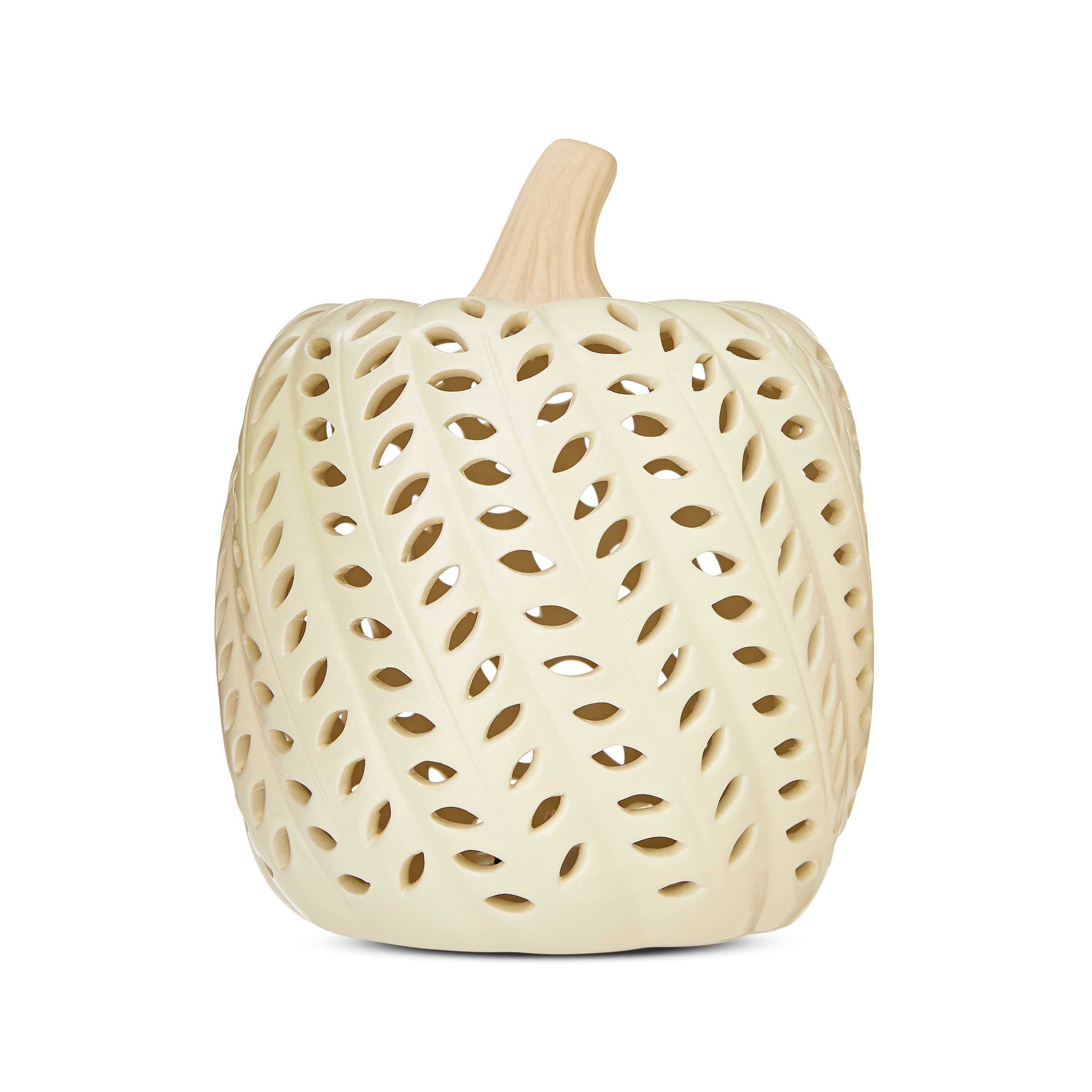 Harvest Pre-Lit White Ceramic Pumpkin Decoration, 8 in, by Way To Celebrate | Walmart (US)