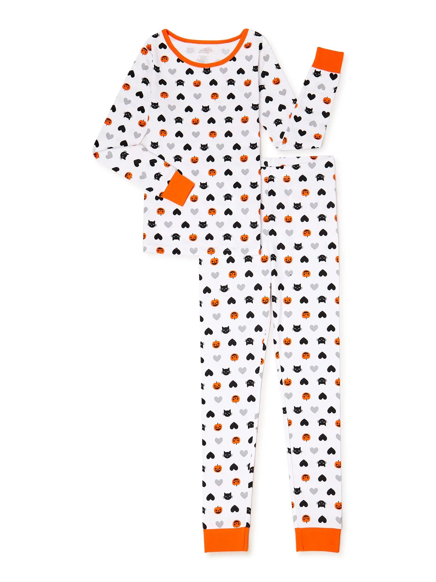 Way to Celebrate Girls Halloween Pajamas, 2 Piece Set, Sizes 4-10 | Walmart (US)