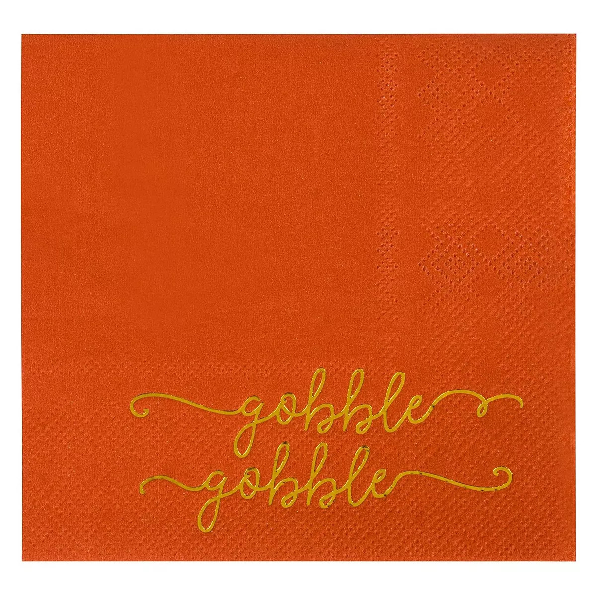 Blue Panda 50-Pack Gobble in Metallic Gold Foil Orange Thanksgiving Disposable Paper Cocktail Par... | Target