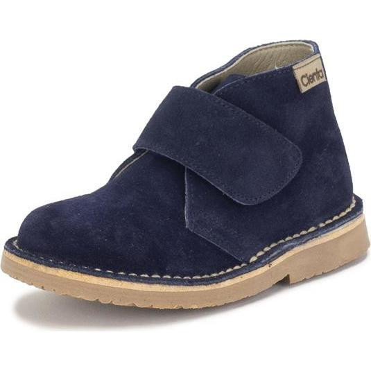Suede Velcro Boot, Navy | Maisonette