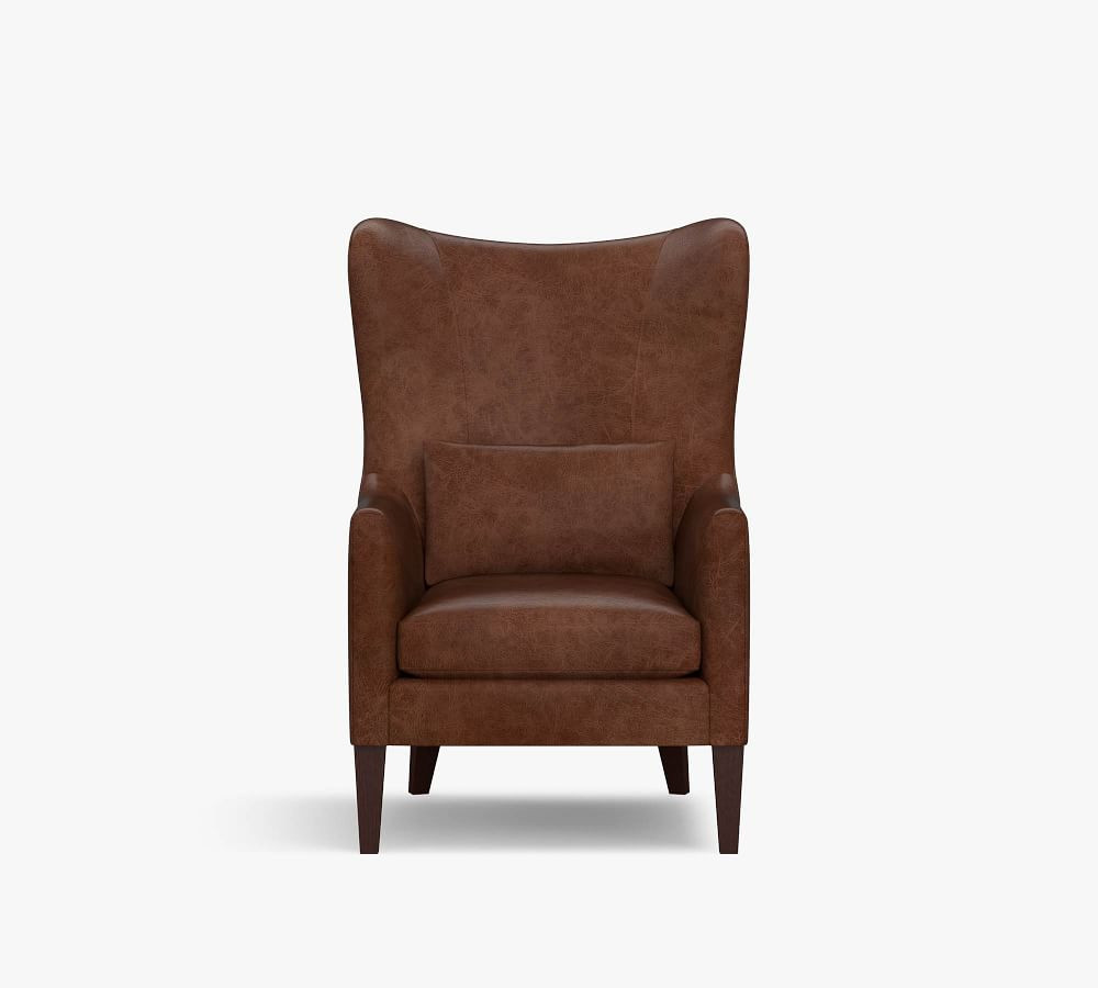 Champlain Square Arm Leather Wingback Armchair | Pottery Barn (US)