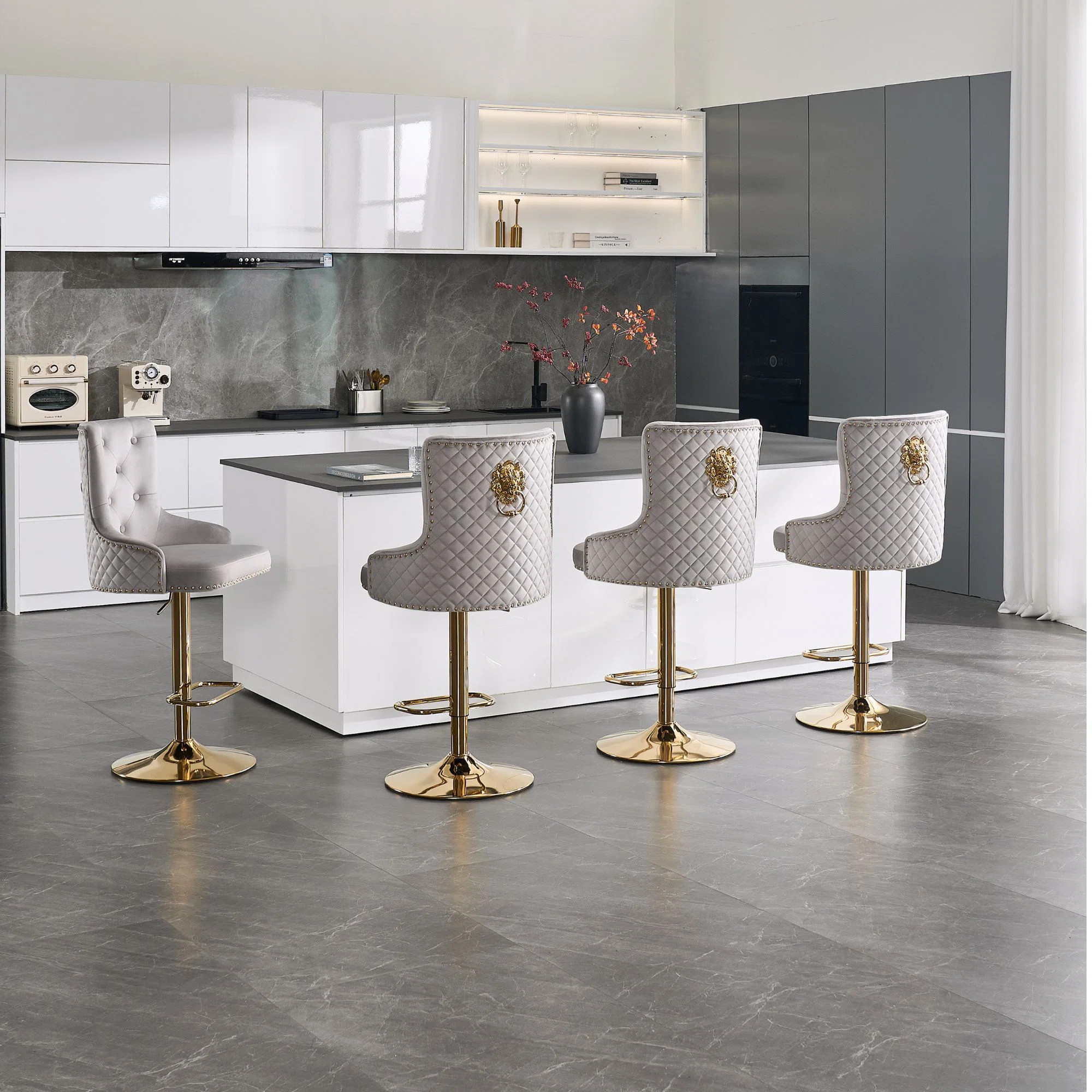 Chummaven Swivel Upholstered Adjustable Height Counter Stool With Metal Frame & Reviews - Wayfair... | Wayfair North America