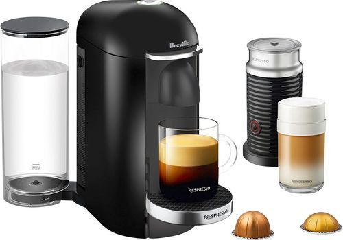 Nespresso - VertuoPlus Deluxe Black Bundle by Breville with Aeroccino3 - Piano Black | Best Buy U.S.