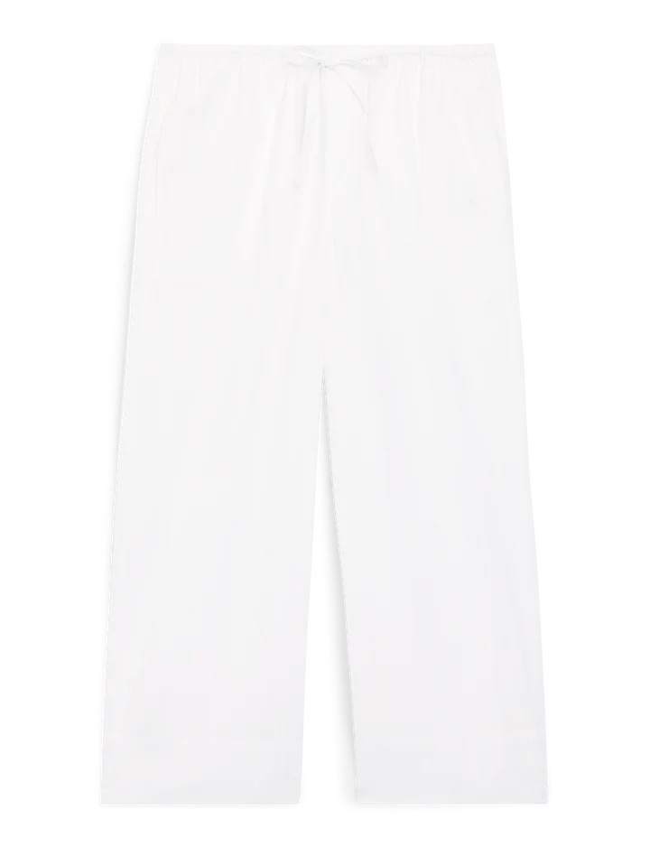 Sifnos Trousers: Fine Poplin, White x Lucy Williams | With Nothing Underneath
