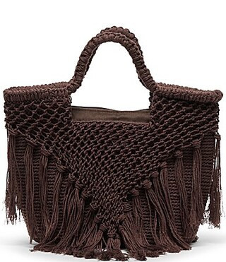 Dolce Vita Birch Crochet Macrame Top Handle Tote Bag - Chocolate | Dillard's