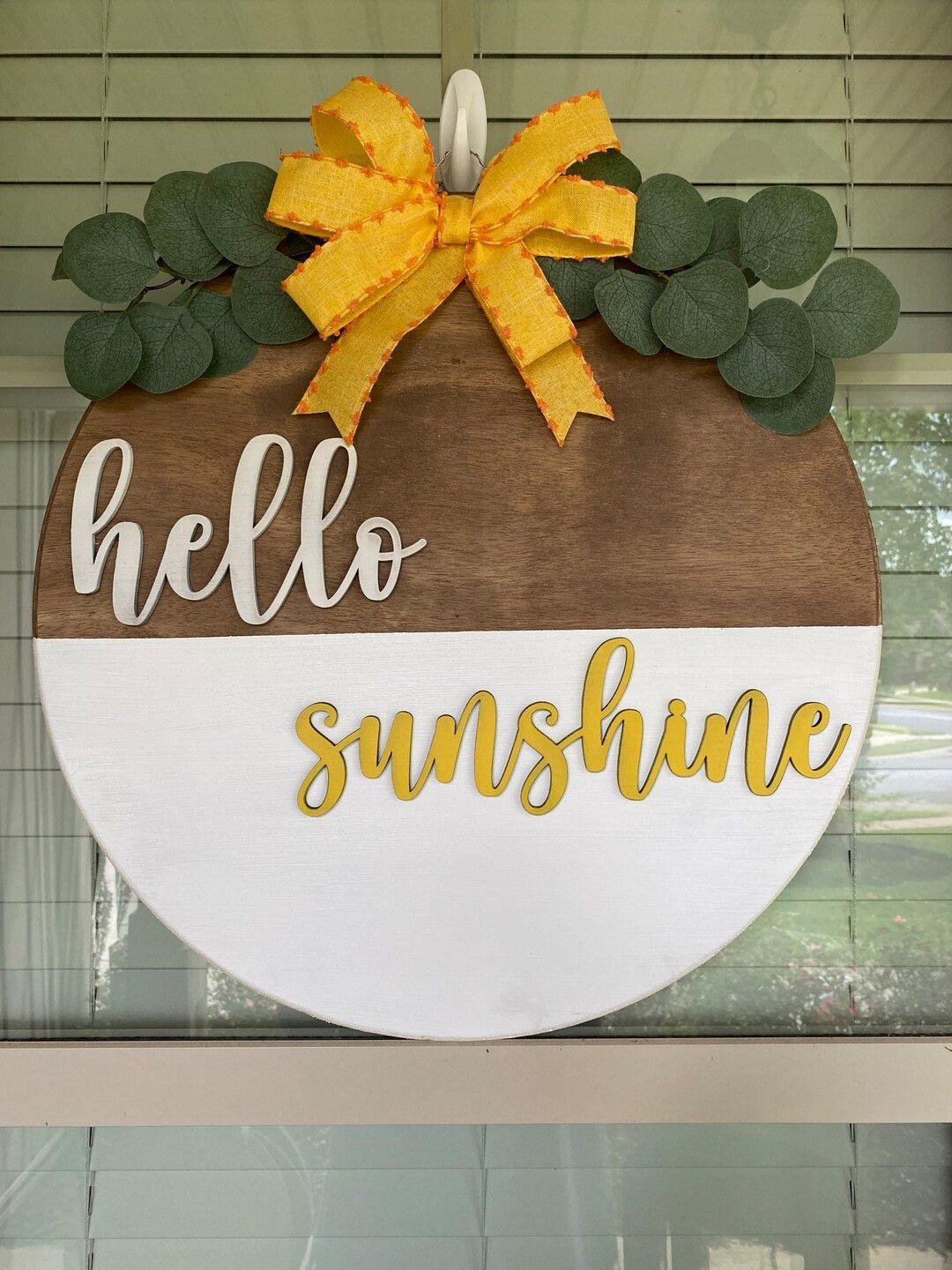 Hello Sunshine Door Hanger | Wooden Summer Door Hanger | Sunshine Decor | Etsy (US)