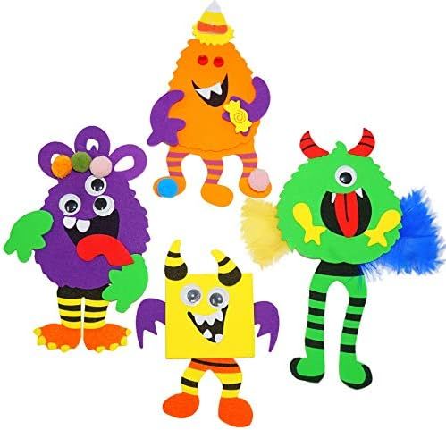 4E's Novelty Halloween Crafts for Kids (12 Pack) Monsters Foam Magnet Fall Arts and Crafts Kit fo... | Amazon (US)