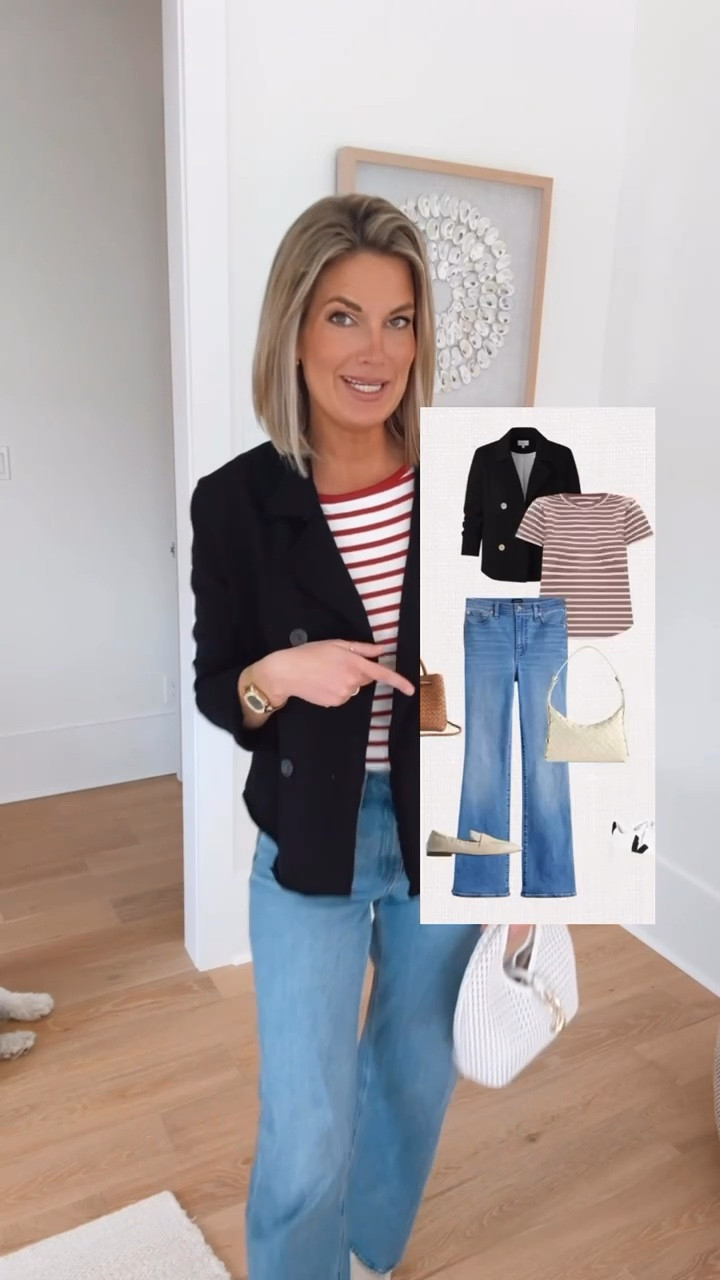 3 ways to wear a sweatshirt blazer. There is a save linked for the splurge I am wearing. I have the collage items and what I am wearing linked below  

#LTKTall #LTKootd #LTKOver40