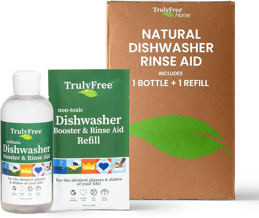Natural Dishwasher Booster & Rinse Aid - Non-Toxic Dishwashing Aid Formula, Removes Residue & Tou... | Amazon (US)