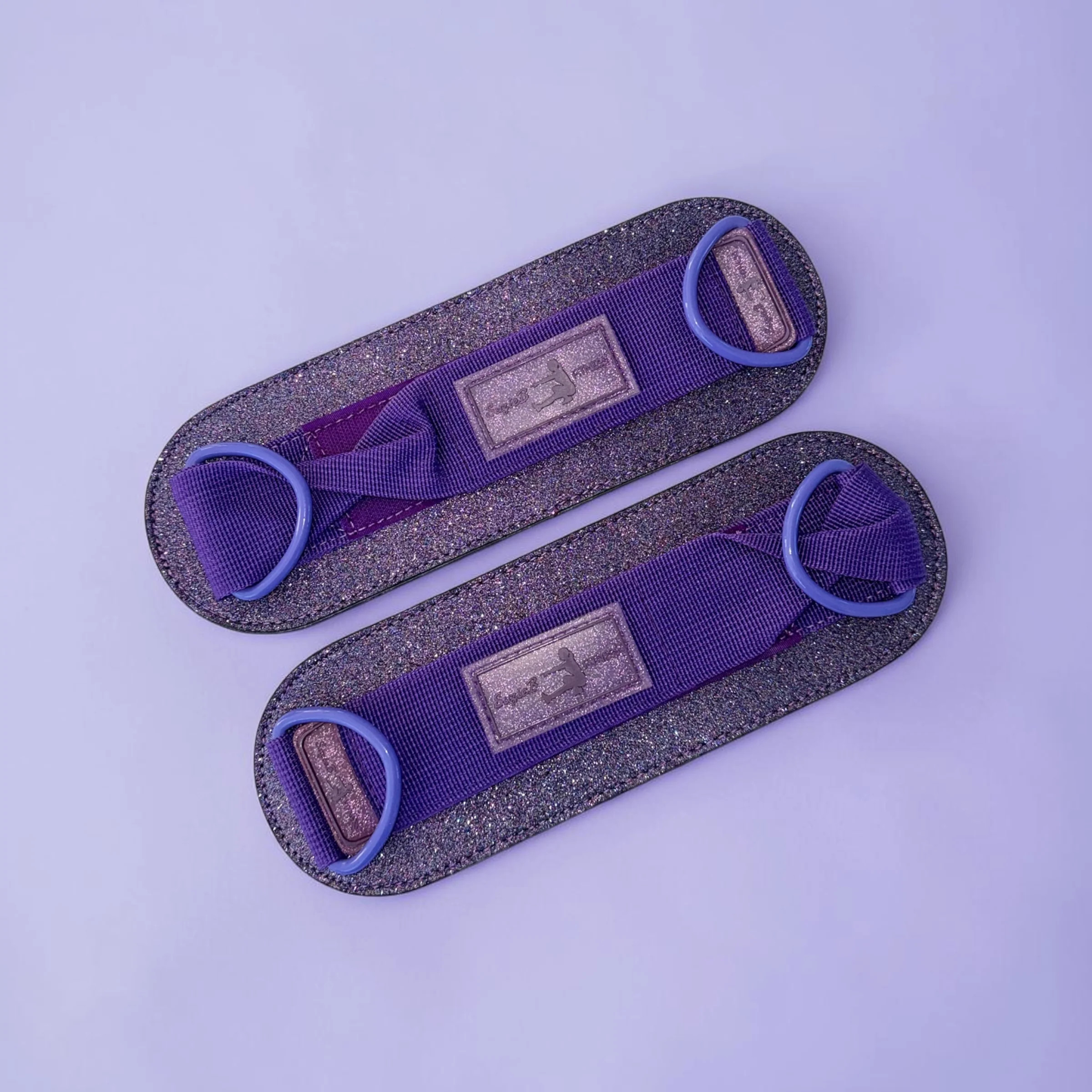 Purple Sparkle Ankle Straps | SuzieB Fitness