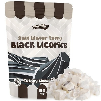 Snackathon Salt Water Taffy Single Flavor, Black Licorice, 15 Ounce | Target