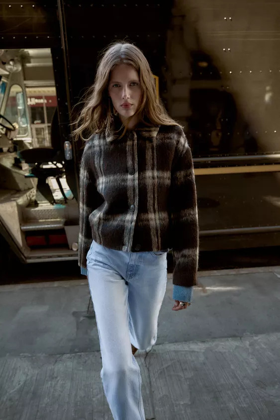 30% WOOL CHECK JACKET | Zara UK