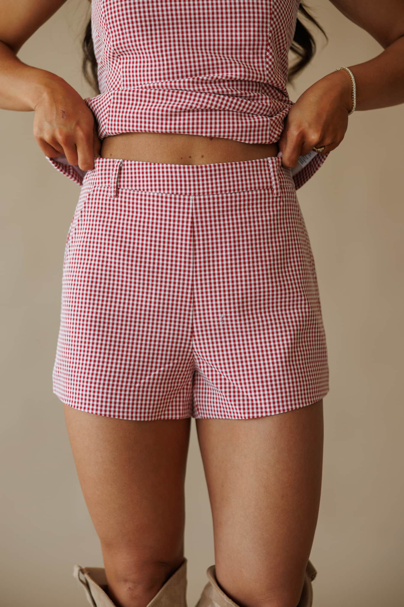 Cherry Gingham Shorts | Lane 201 Boutique