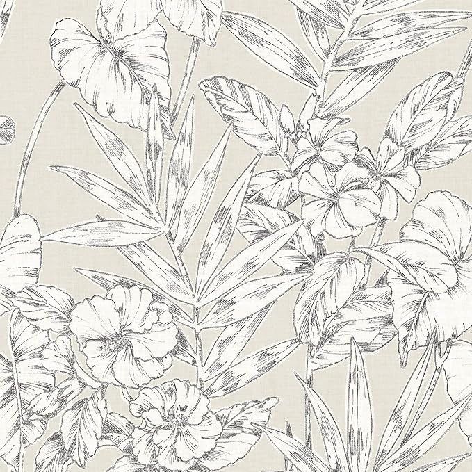 NuWallpaper NUS3145 Grey Cayman Peel & Stick Wallpaper, Neutral | Amazon (US)