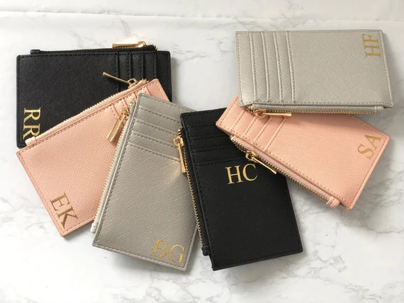 Monogram purse | Personalised card holder | Women's wallet | personalized thank you gift | minima... | Etsy (US)
