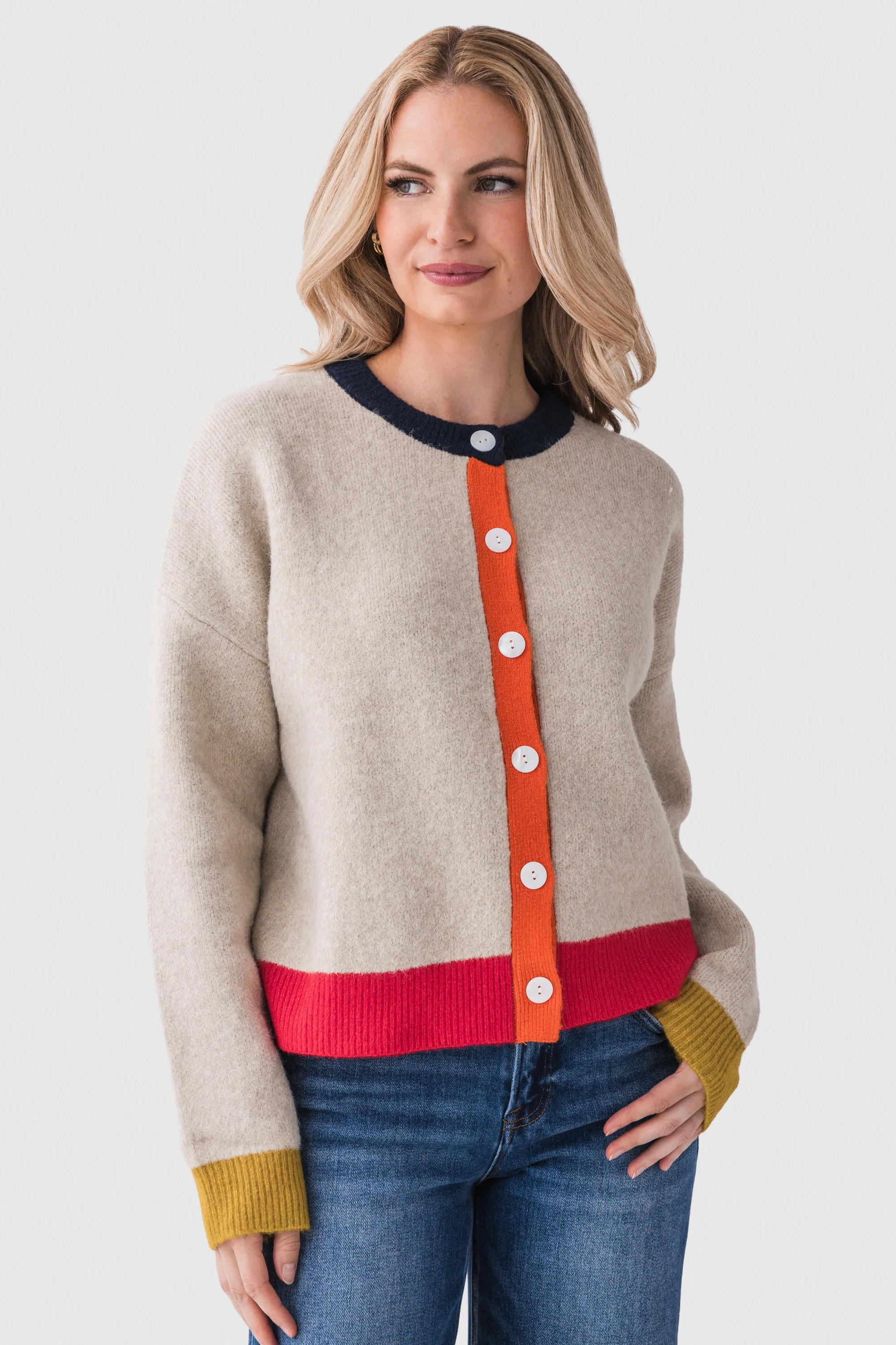 Things Between Colorblock Cardigan | Social Threads