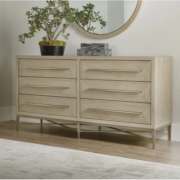 Cascade 6 Drawer 66.5" W Double Dresser | Wayfair Professional