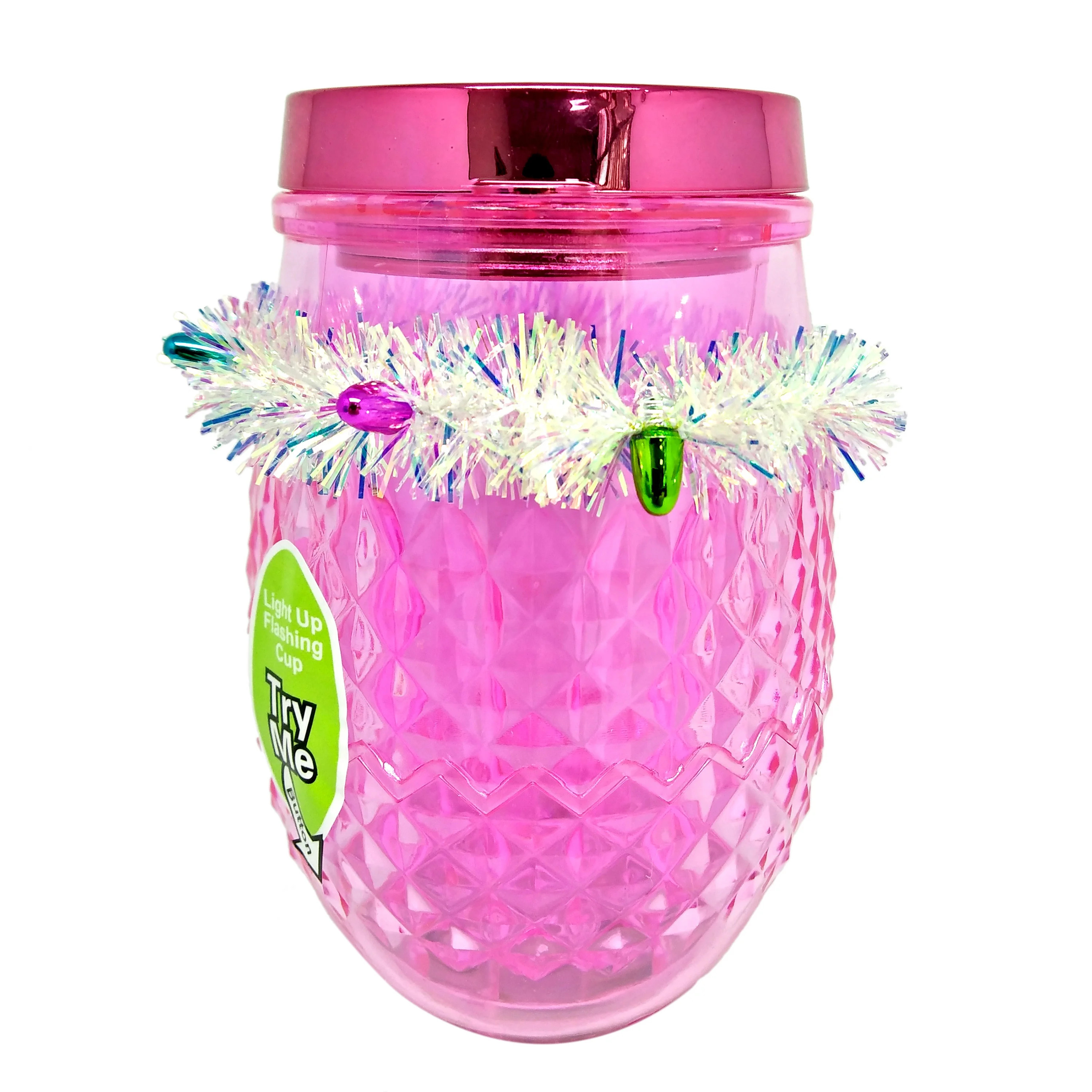 Light-Up Plastic Wine Cup, Pink, by Holiday Time | Walmart (US)