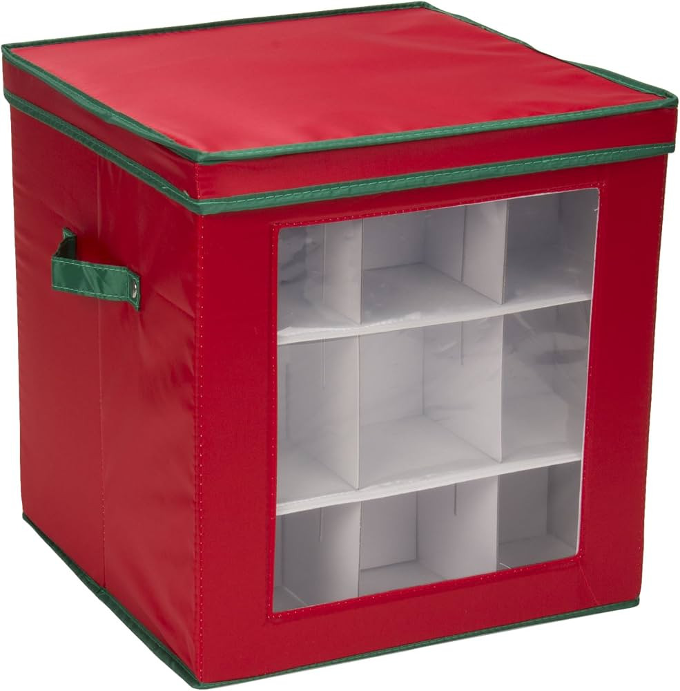 Household Essentials 552RED Medium Christmas Tree Ornament Storage Box | Stores Up to 27 Xmas Orn... | Amazon (US)