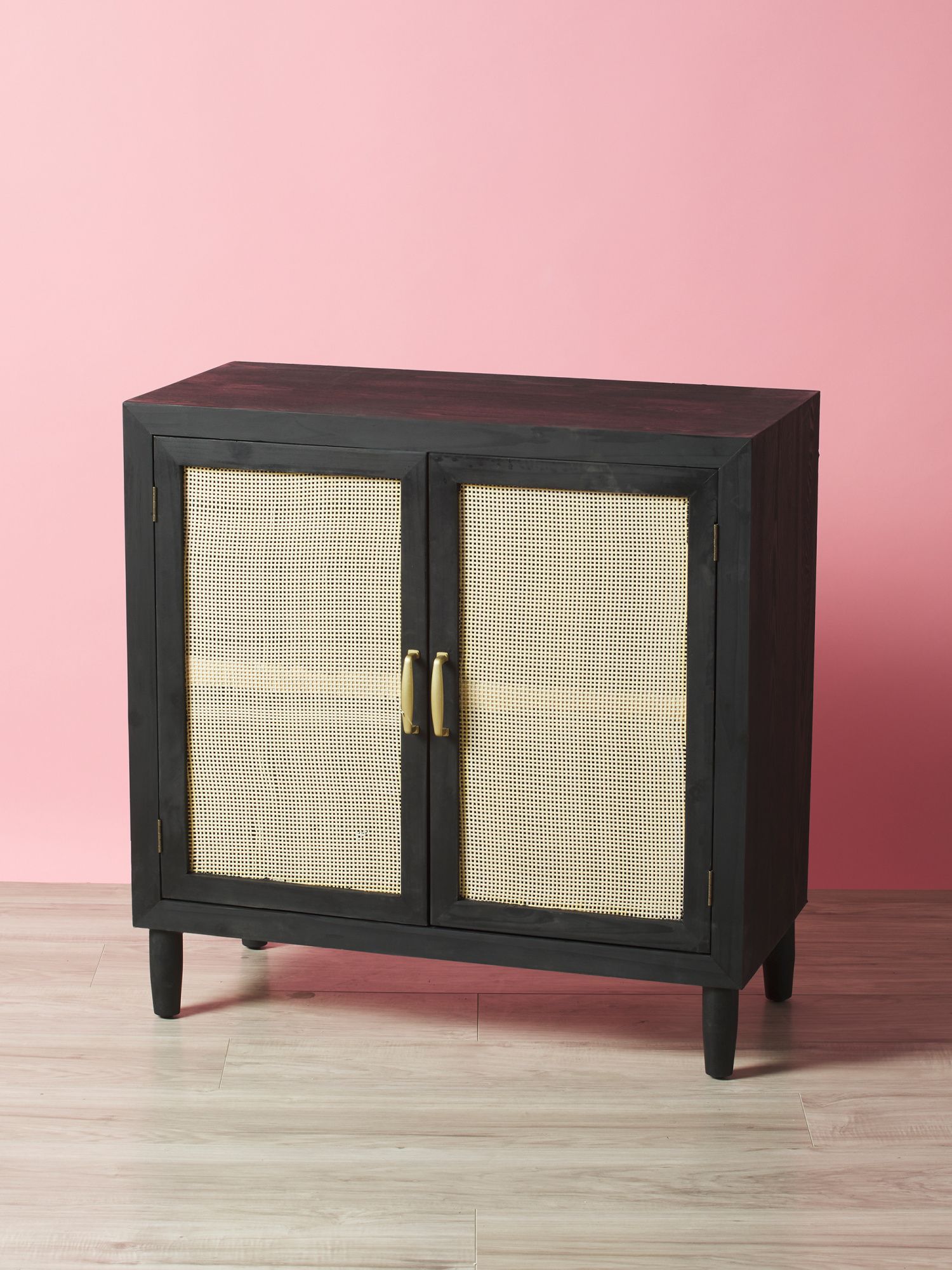 32in Wood 2 Door Storage Cabinet With Rattan Detail | Storage Furniture | HomeGoods | HomeGoods
