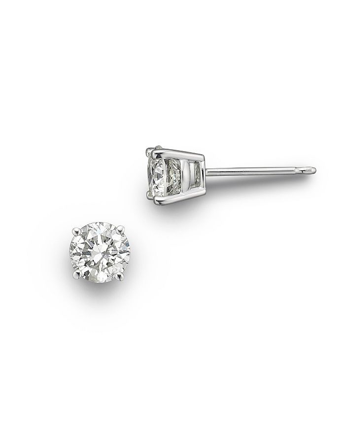 Bloomingdale's Certified Diamond Round Stud Earrings in 14K White Gold, 2.0 ct. t.w. - 100% Exclu... | Bloomingdale's (US)