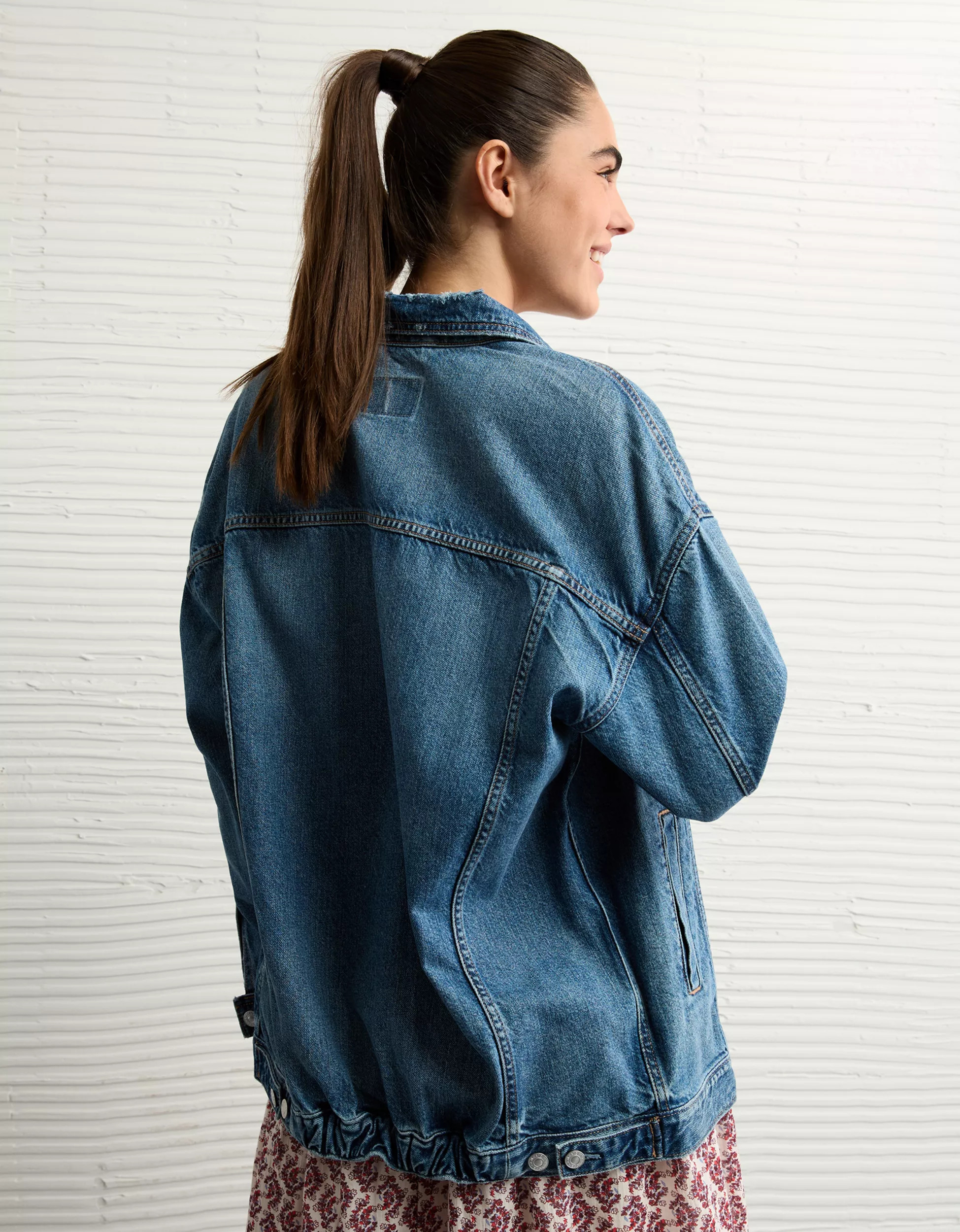 AE Oversized Boyfriend Denim Jacket | American Eagle Outfitters (US & CA)