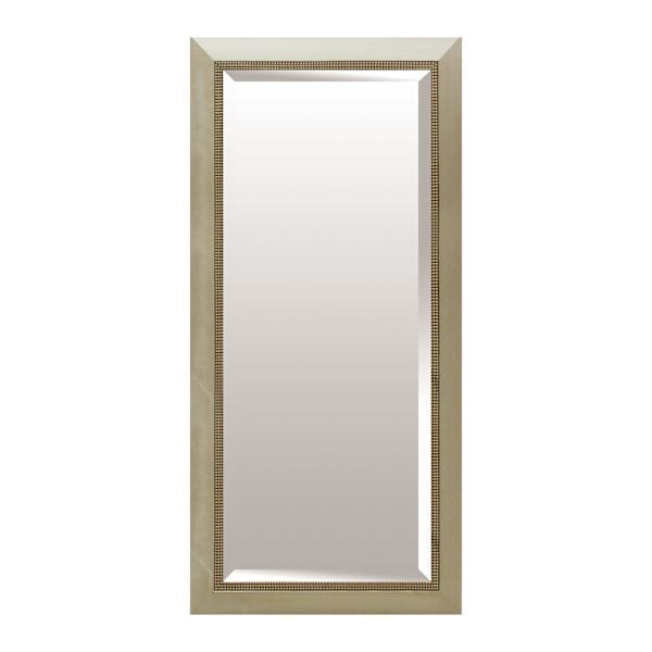 Rectangle Solid Wood Beaded Champagne Leaner Mirror, 32x68 | At Home