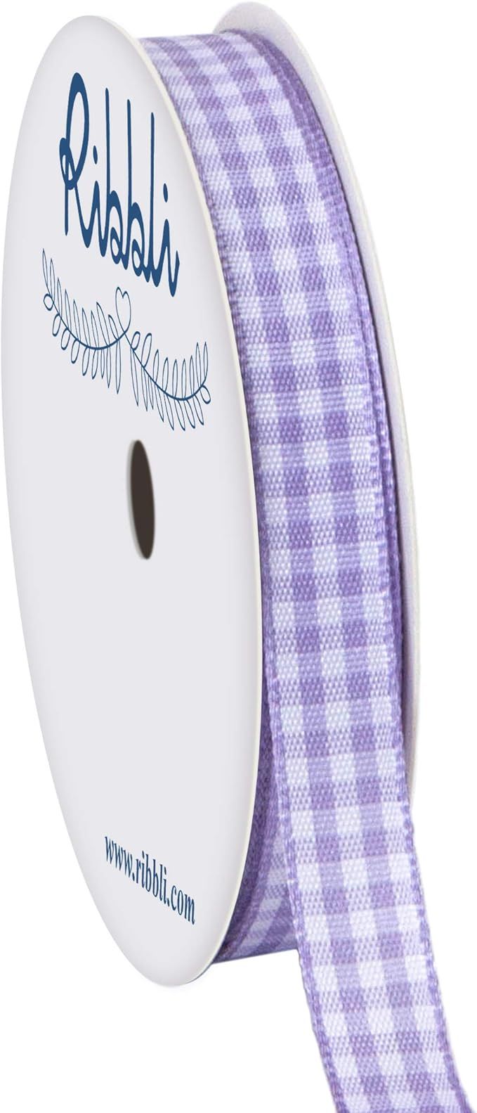 Ribbli Light Purple and White Gingham Ribbon,100% Polyester Woven Edge,3/8 Inch x 10 Yard,Plaid R... | Amazon (US)