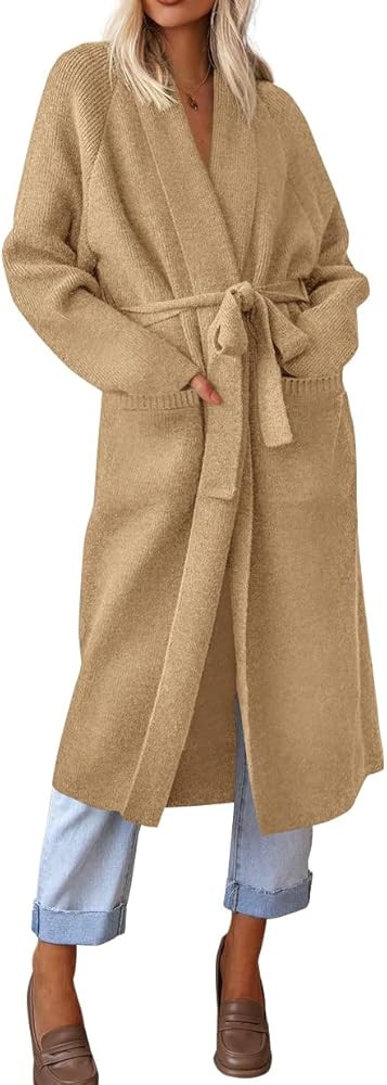 MASCOMODA Long Chunky Cardigan Sweaters for Women Open Front Oversized Casual Knit Fall Coatigan ... | Amazon (US)