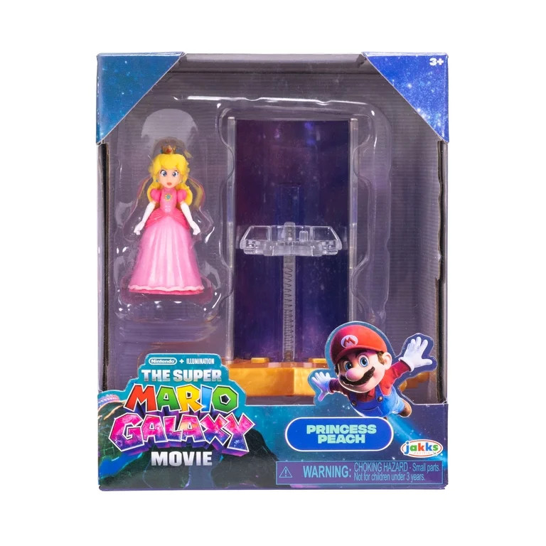 Super Mario Galaxy Movie Action Figure - 1.5 inch Princess Peach with Star Launcher | Walmart (US)