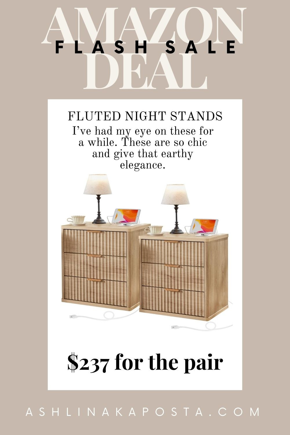 Affordable nightstands that look high-end? Yes, please. These chic fluted beauties add warmth, style, and that earthy elegance every bedroom needs.

 