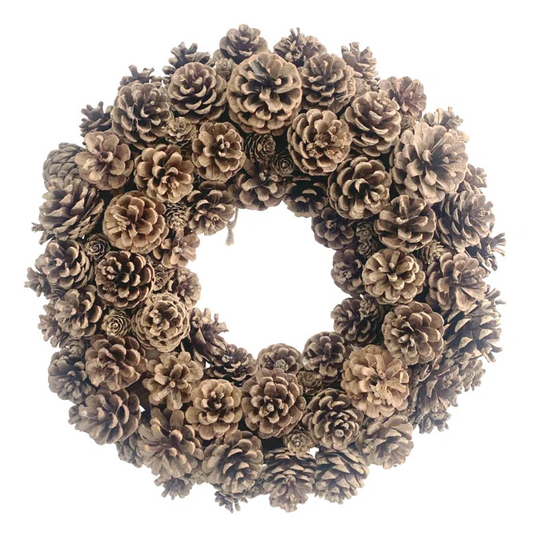 The Holiday Aisle® Handcrafted Faux Pinecones 18'' Wreath | Wayfair | Wayfair North America