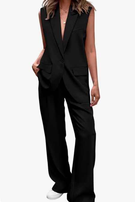 I love this two piece vest suiting set. It’s a great proportion with the wide leg trousers. 

#LTKover40 #LTKstyletip #LTKfindsunder100