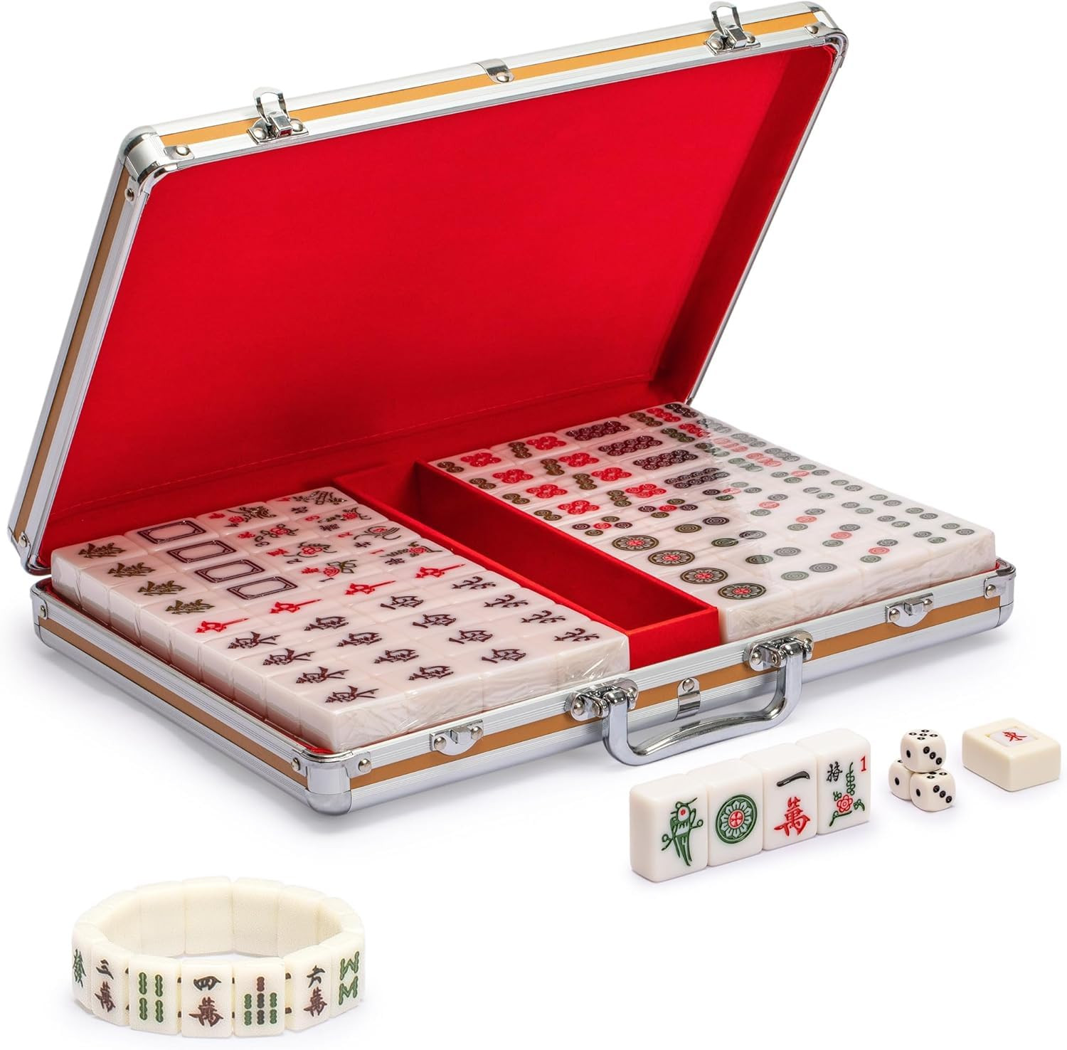 Yellow Mountain Imports Chinese Mahjong Combo – Champion-Size Set with 146 Tiles, Aluminum Case... | Amazon (US)