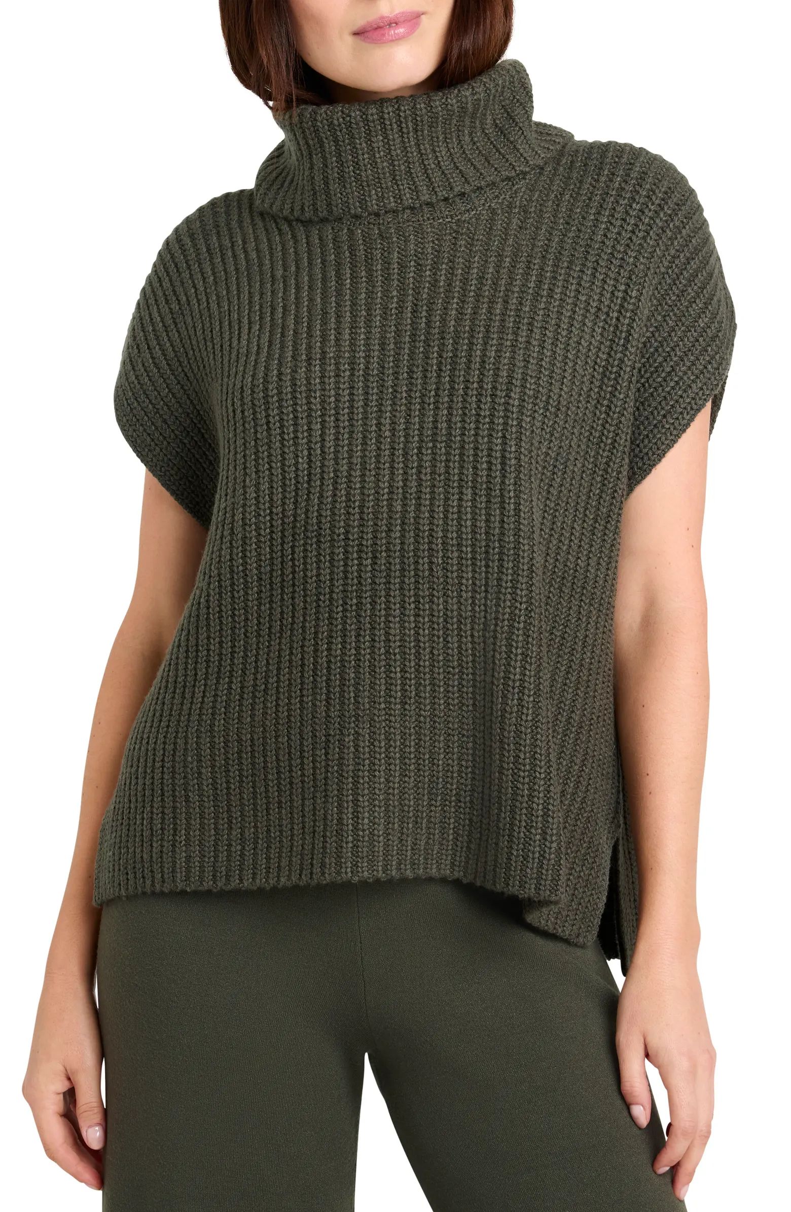 Splendid x Cella Jane Cowl Neck Short Sleeve Turtleneck Sweater | Nordstrom | Nordstrom