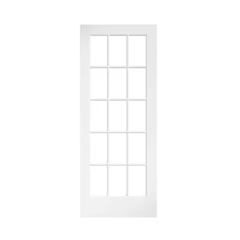EightDoors 32-in x 80-in White Clear Glass Prefinished Pine Wood Interior French Door Lowes.com | Lowe's