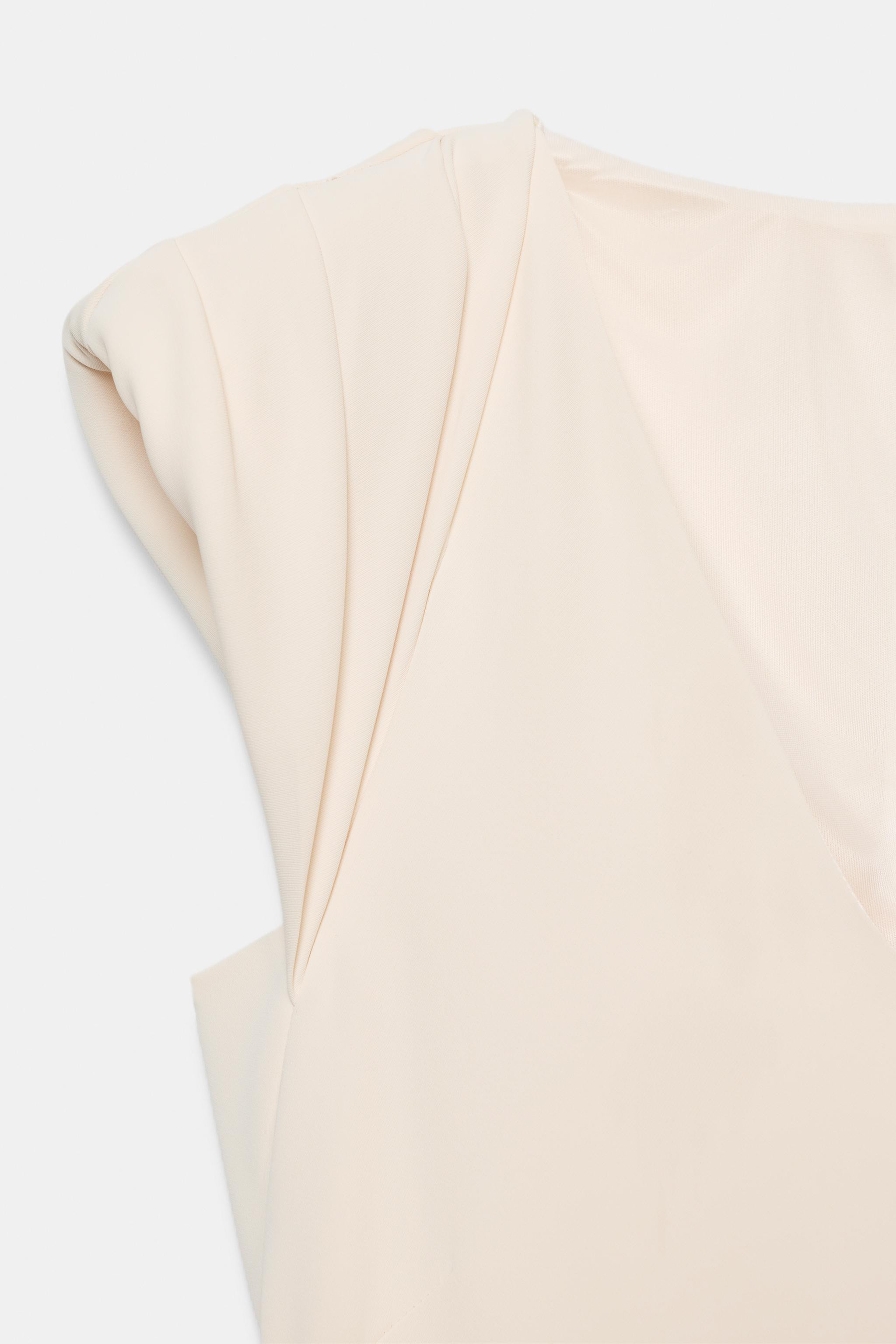 ASYMMETRIC SHORT DRESS WITH SHOULDER PADS | Zara US