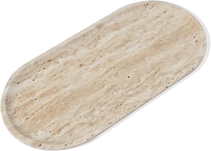 Natural Beige Travertine Marble Luxury Tray,for Kitchen Sink,Bathroom Soap Bottles,Makeup,Towel O... | Amazon (US)