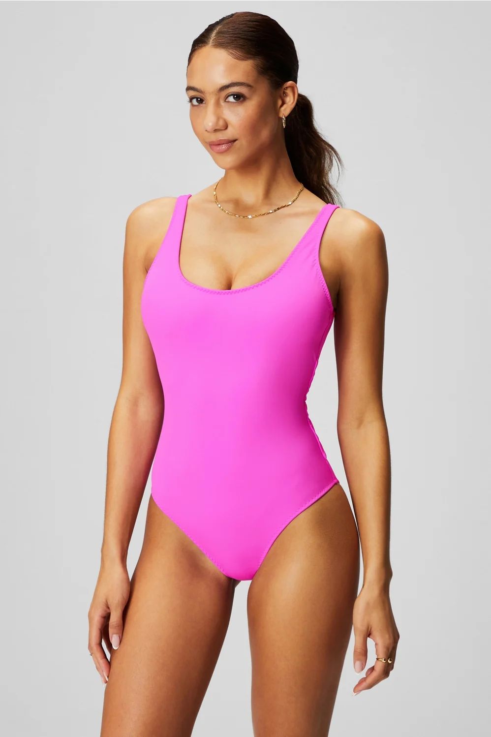 Scoop Tie Back Shaping One-Piece Swimsuit | Fabletics - North America