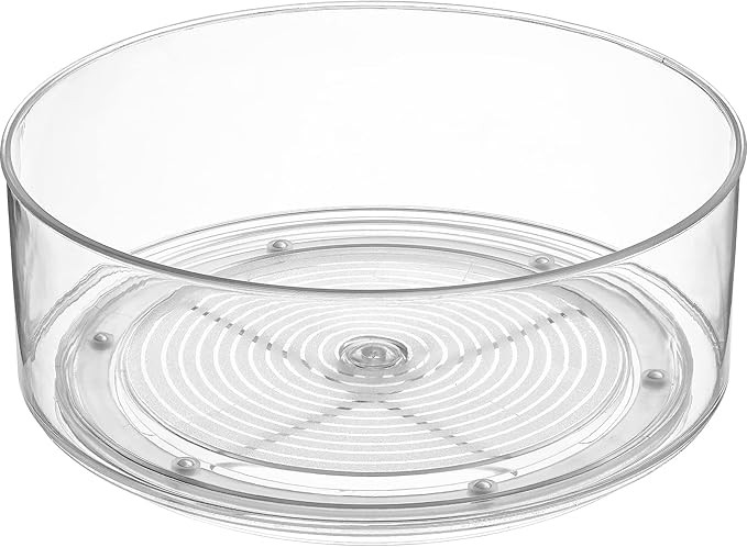 Home Intuition Round Plastic Lazy Susan Turntable Food Storage Container for Kitchen | Amazon (US)
