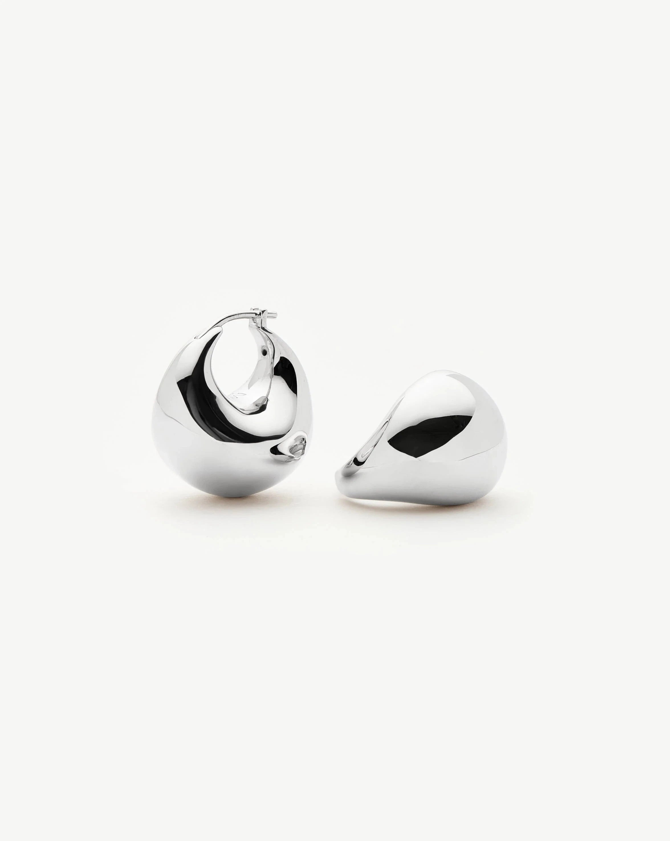 Sculptural Chubby Dome Small Hoop Earrings | Silver Plated | Missoma UK