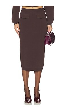 SEROYA Opal Skirt in Slate Brown from Revolve.com | Revolve Clothing (Global)