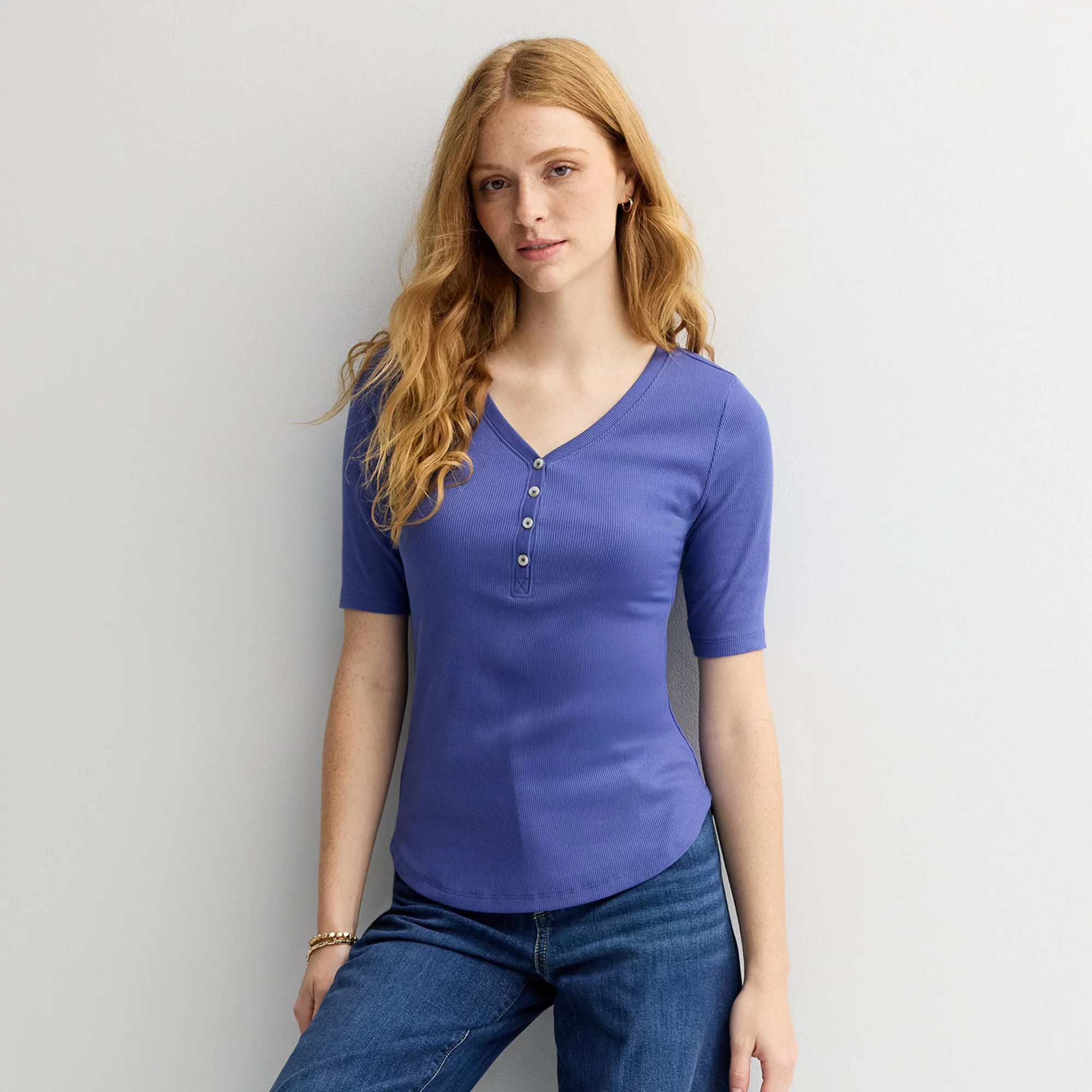 Women's Sonoma Goods For Life® Slim-Fit Henley | Kohl's