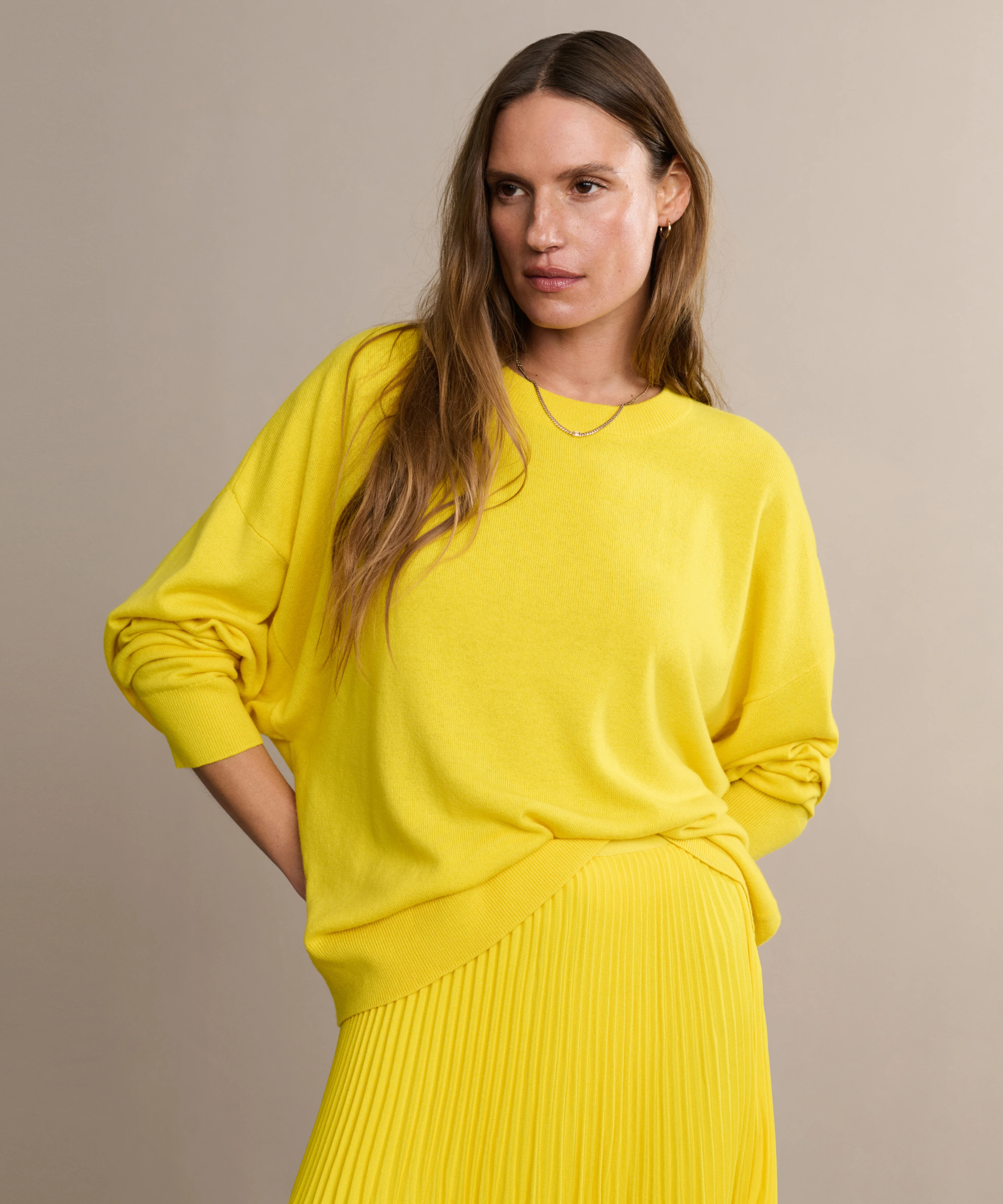 Jenni Kayne Women's Cashmere Marina Crewneck Top Size Small | Jenni Kayne