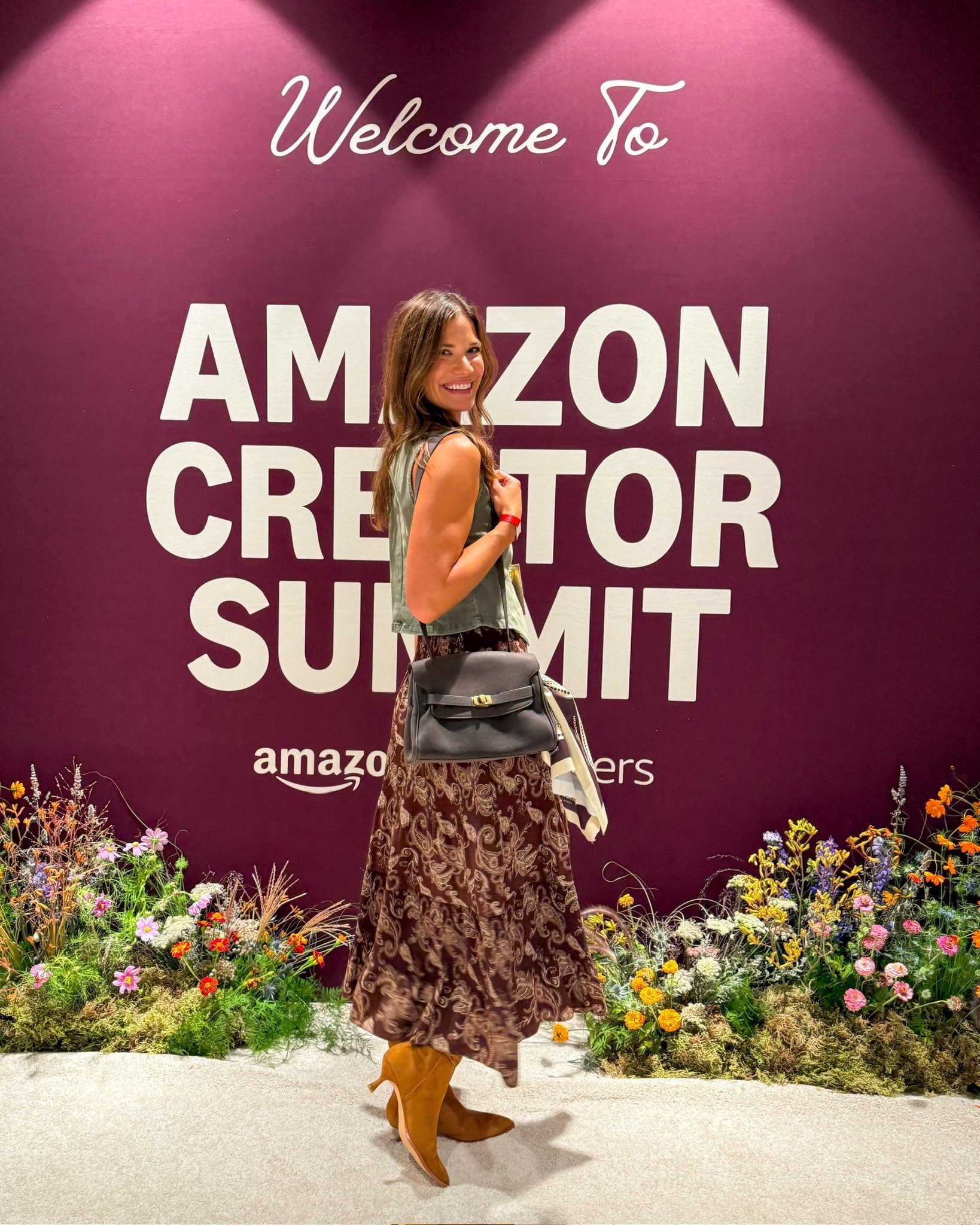 Amazon Creator Summit outfit! I loved mixing this olive vest with a printed midi skirt and tall boots for an easy fall look with a little personality.

Amazon Creator Summit, creator outfit, fall outfit, olive vest, printed midi skirt, brown boots, fall fashion, midi skirt outfit, tall girl style, Amazon fashion, fall style, StangandCo

#LTKootd #LTKSeasonal #LTKTall